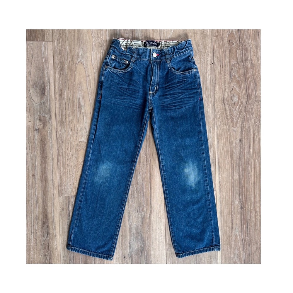 Mini Boden Boys Blue‎ Straight Leg Jeans Adjustable Waist Medium Wash Size 9Y